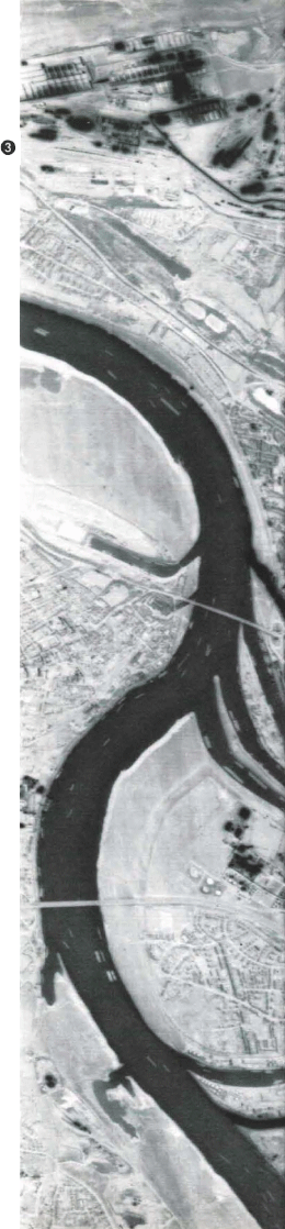 Thermogramm des Rheins bei Duisburg, aufgenommen